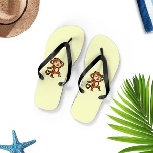 Monkey Flip Flops Cute Monkey Flip Flops Monkey Sandals Monkeys Lover Gift Monkey Friend Gift Fun Monkey Sandals Unisex Flip Flops