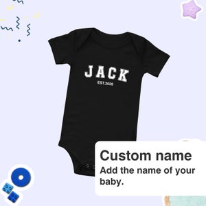 Nombre personalizado Baby Bodysuit, Custom Baby Onesie, Cute Baby One Piece, Baby Established Bodysuit, Custom Bodysuit, Custom Baby Onesie