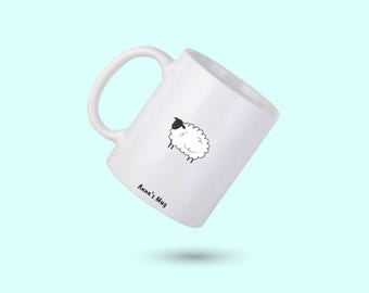 Koffiemok schapen, gepersonaliseerde schapenmok, aangepaste koffiekop pictogram schapen, schapenmok, koffiekop schapen, cadeau voor schapenliefhebber vriend mok cadeau