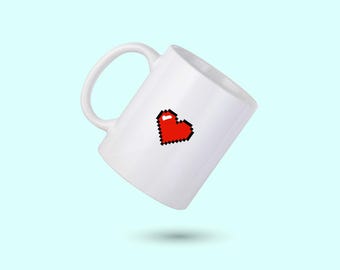 Heart Coffee Mug, Heart Personalized Mug, I love you Coffee Cup, Hear icon Mug, Gift for Him, Gift for Her, Co-worker Gift
