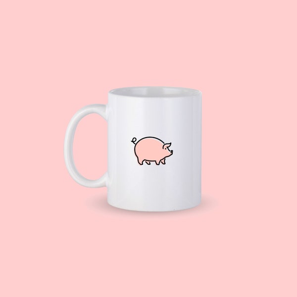 Pig Coffee Mug, Pig Personalized Mug, Cute Pig Coffee Cup, Fun Funny Pig Mug, Gift for Him, Gift for Her, Co-worker Gift
