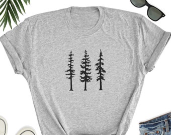 Pine Trees T-Shirt, Pine Tree Shirt, Tree Graphic Tee, Nature Shirt, Tree Silhouette Shirt, Nature Lover Shirt