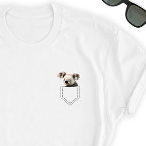 Camisa Koala, Camisa Koala Pocket, Camiseta Koala, Camisa Koala Australia Pocket, Camiseta Koala, Camiseta Koala de manga curta unissex, Amante da Austrália