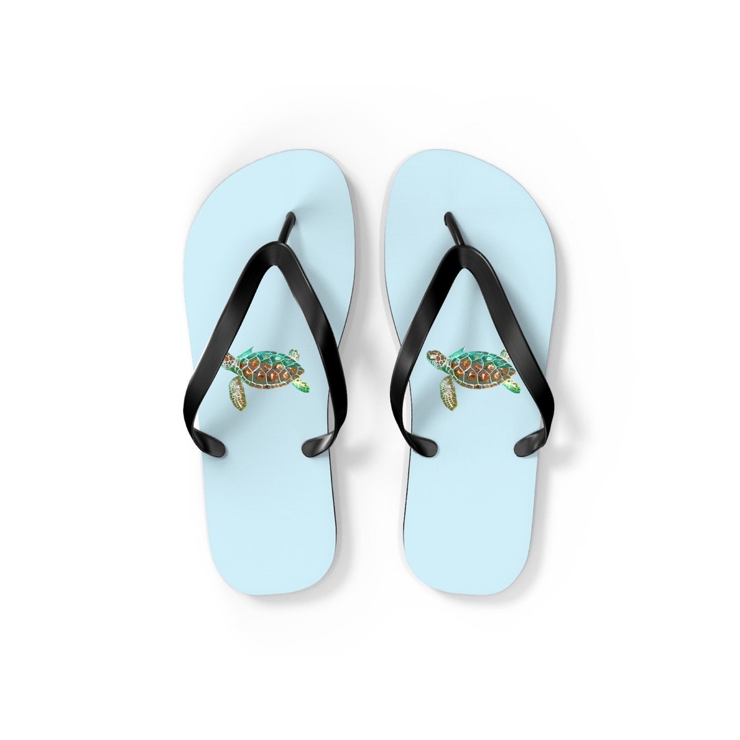 Turtle Flipflops Sea Turtle Flip Flops Sandals Turtle Gift Etsy