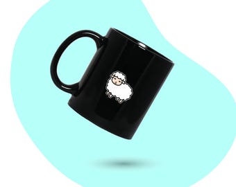Schattige koffiemok schapen, gepersonaliseerde mok schapen, koffiekopje schapen, mok schapenliefhebber, cadeau voor hem, cadeau voor haar, cadeau schaap collega