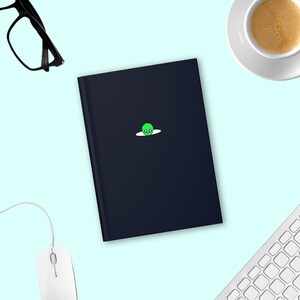 Alien Journal Spiral Notebooks, Alien Face Journal, Gift for Alien Lover Friend Notebook, Alien Face Notebook Journal, Alien Lover Journal