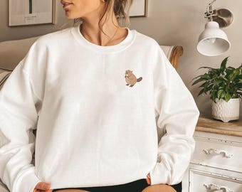 Beaver Sweatshirt, Cute Beaver Bird Sweater, Beaver Crewneck, Beaver Top Gift, Beaver Lover Gift, Beaver UNISEX SWEATSHIRT