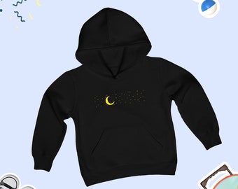 Moon Kids and Toddler Hoodies Sweatshirts, Moon Stars Kid Gift, Gift for Moon lover kid, Moon Stars Kid Hoodie, Cute Moon Stars Toddler Gift