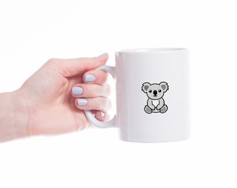 Koala Coffee Mug, Koala Personalized Mug, Cute Koala Coffee Cup, Fun Koala Mug, Gift for Him, Gift for Her, Co-worker Gift