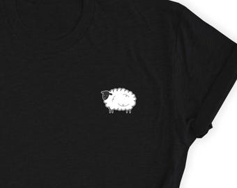Schaf T-Shirt, süßes Tier Grafik T-Shirt, Minimalistisches Schaf Design Shirt, Unisex Jersey Top, Schaf Liebhaber Geschenk, süßes einfaches Schaf T-Shirt