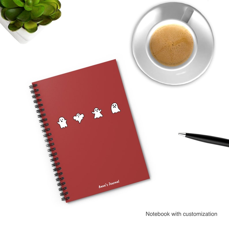 Ghosts Journal Spiral Notebooks, Halloween Ghosts Journal, Gift Halloween Ghost Lover Notebook, Halloween Ghost Notebook, Cute Ghost Journal image 5