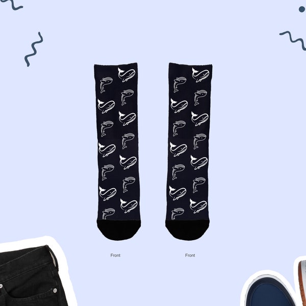Whale Socks, Cute Whales Socks, Cute Whale Socks, Ocean Animal Lovers Socks, Cute Whale Lover Socks, Whale Sock Gifts, Whale Cute Sock Lover