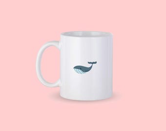 Whale Coffee Mug, Whale Personalized Mug, Cute Ocean Lover Coffee Cup, Fun Whale Mug, Gift for Him, Gift for Her, Diver Lover Co-worker Gift