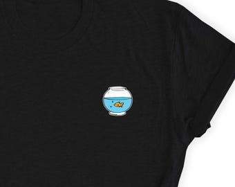 Camiseta com estampa de peixinho dourado, camiseta fofa para amantes de aquário, camiseta com estampa de peixe, camiseta para presente para amantes de aquário, camiseta com peixinho dourado, presente para amigo amante de peixes, camiseta UNISSEX