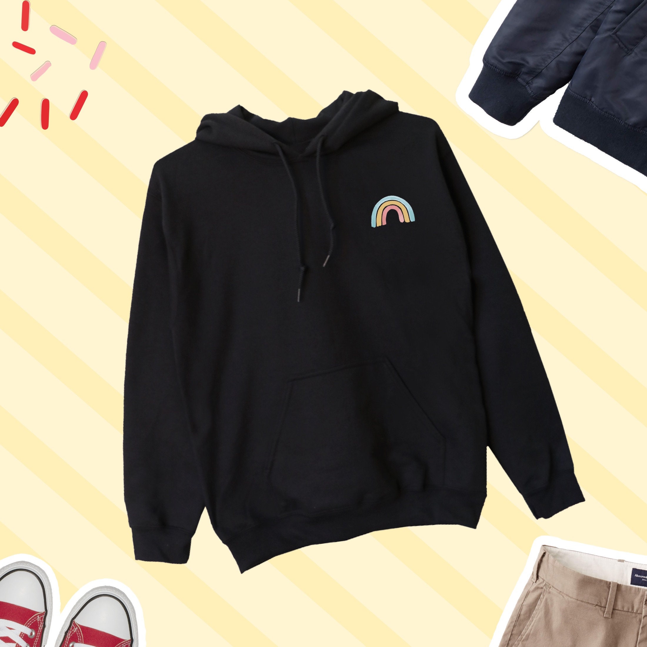 Rainbow Icon Lover Hoodie Cute Rainbow Hoodie Rainbow Etsy