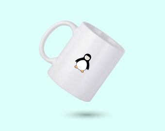 Penguin Coffee Mug, Personalized Penguin Mug, Custom Coffee Cup, Penguin Mug, Penguin Coffee Cup, Gift for Penguin Lover Friend Mug Gift