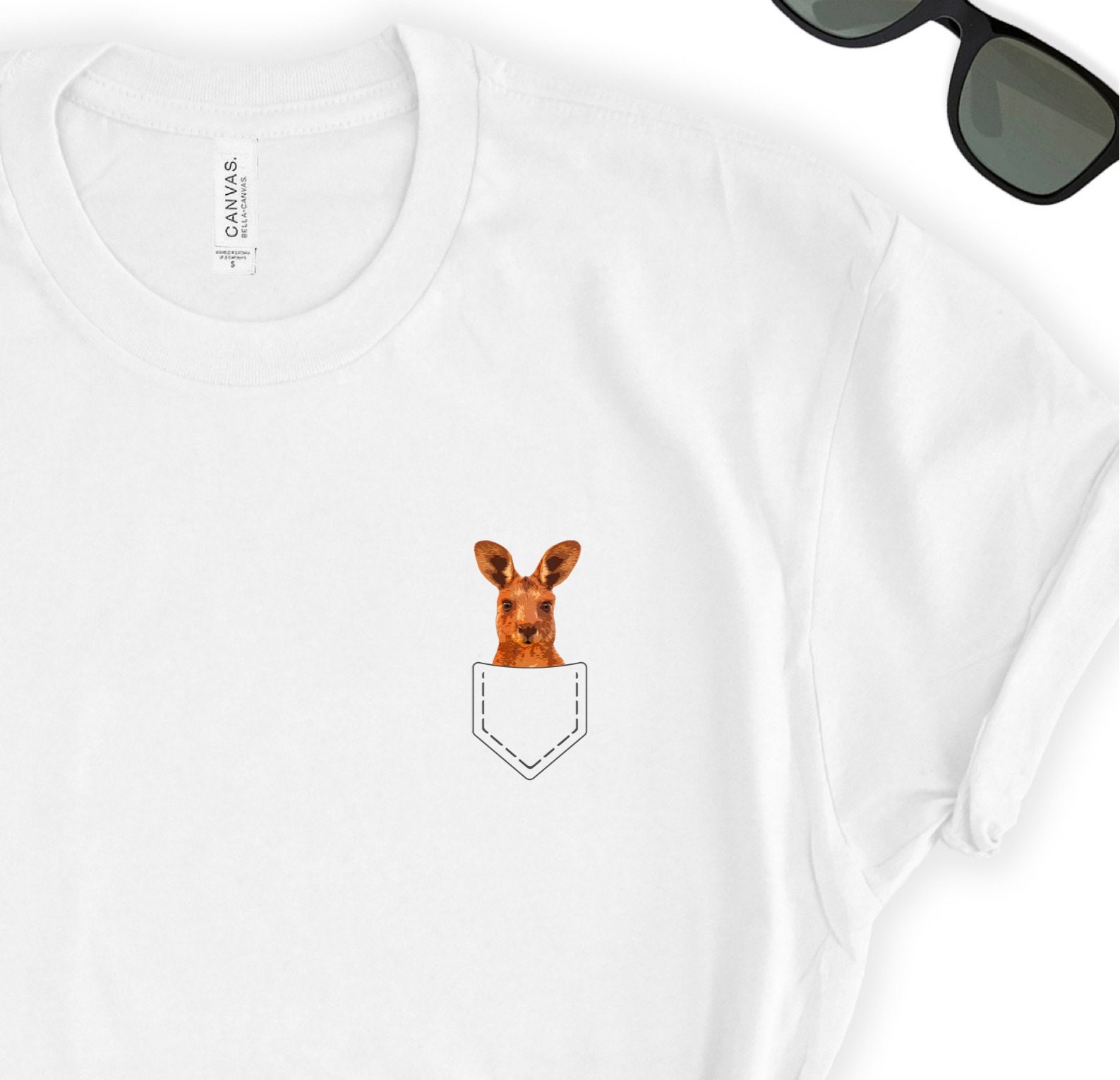 Kangaroo Shirt / Cute Kangaroo Pocket 
