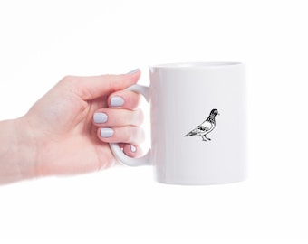Pigeon Coffee Mug, Bird Personalized Cup, Cute Pigeon Coffee Cup, Pigeon Bird Mug, Pigeon Friend Gift, Gift Pigeon Friend, Co-worker Gift