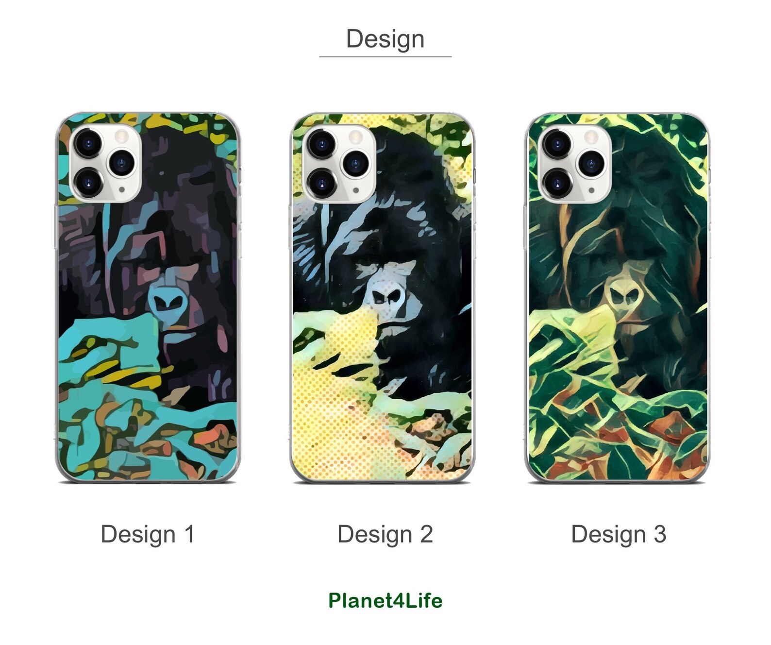 Gorilla Phone Case / Cute Custom Gorilla Case / Customizable Etsy