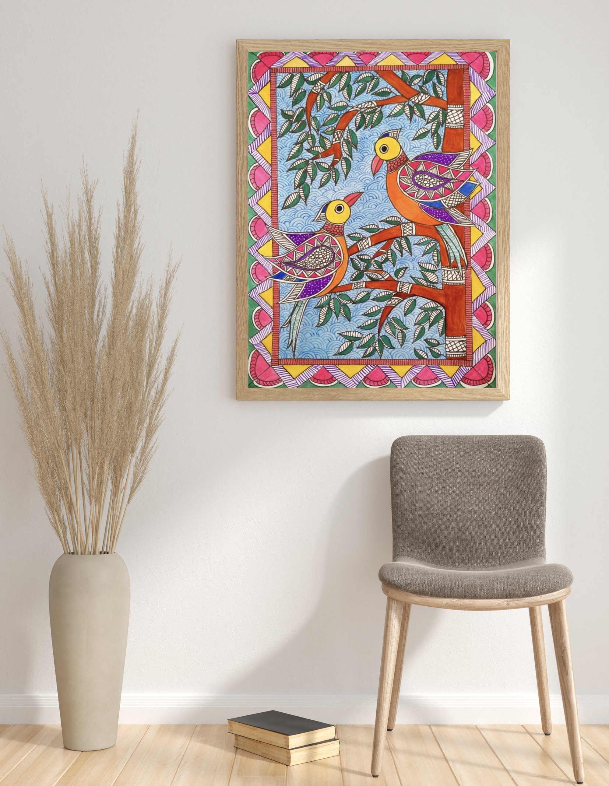 Buy Peacock Madhubani Painting: Indian Folk Art Home Decor Online in ...