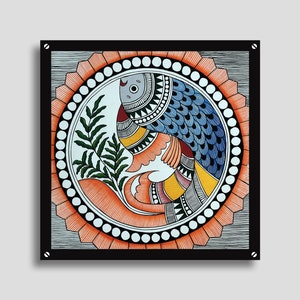 Traditional Madhubani Painting, folk art, fish art, Indian art