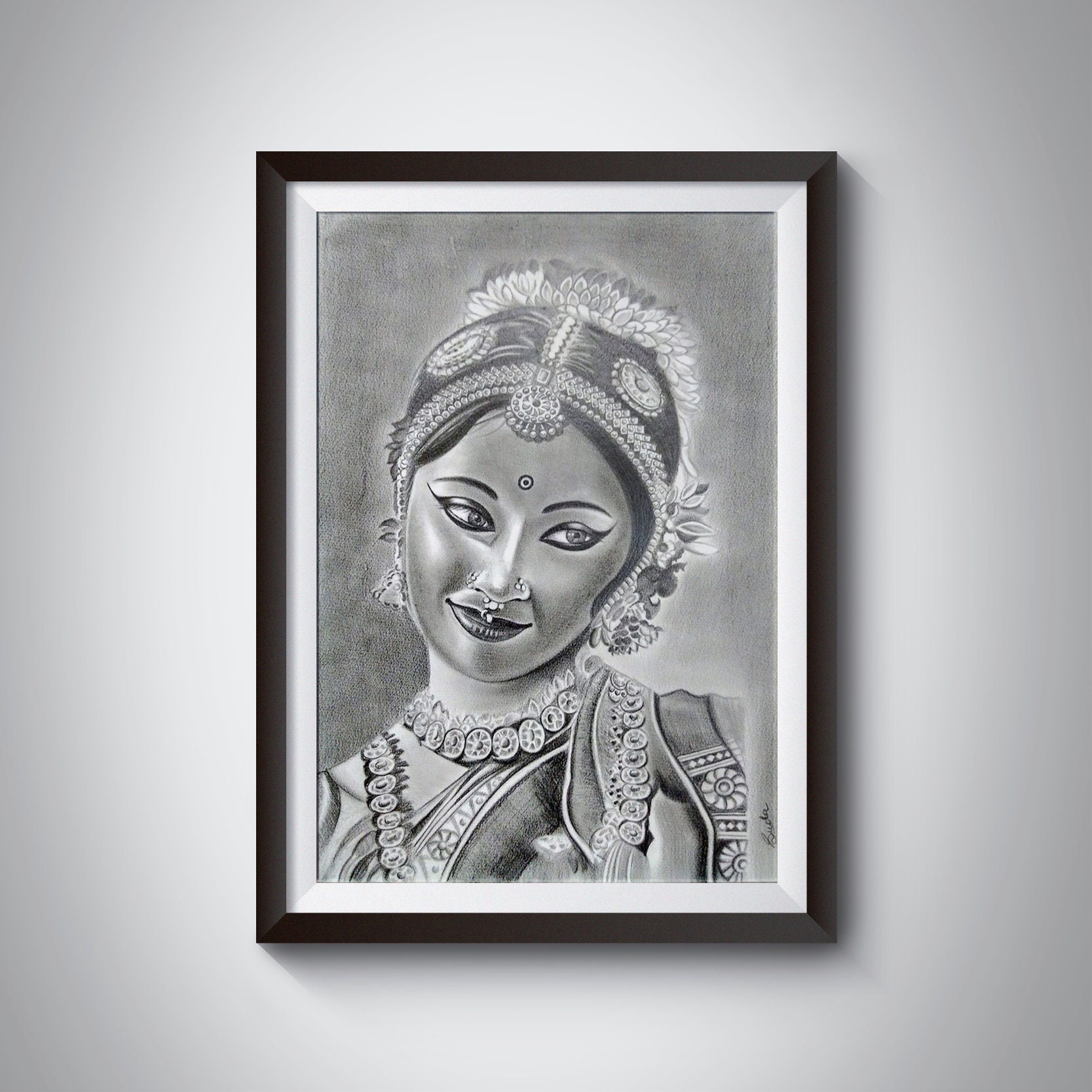 Drawn a Bharatanatyam dance pose using charcoal pencil - The Art Club -  Quora