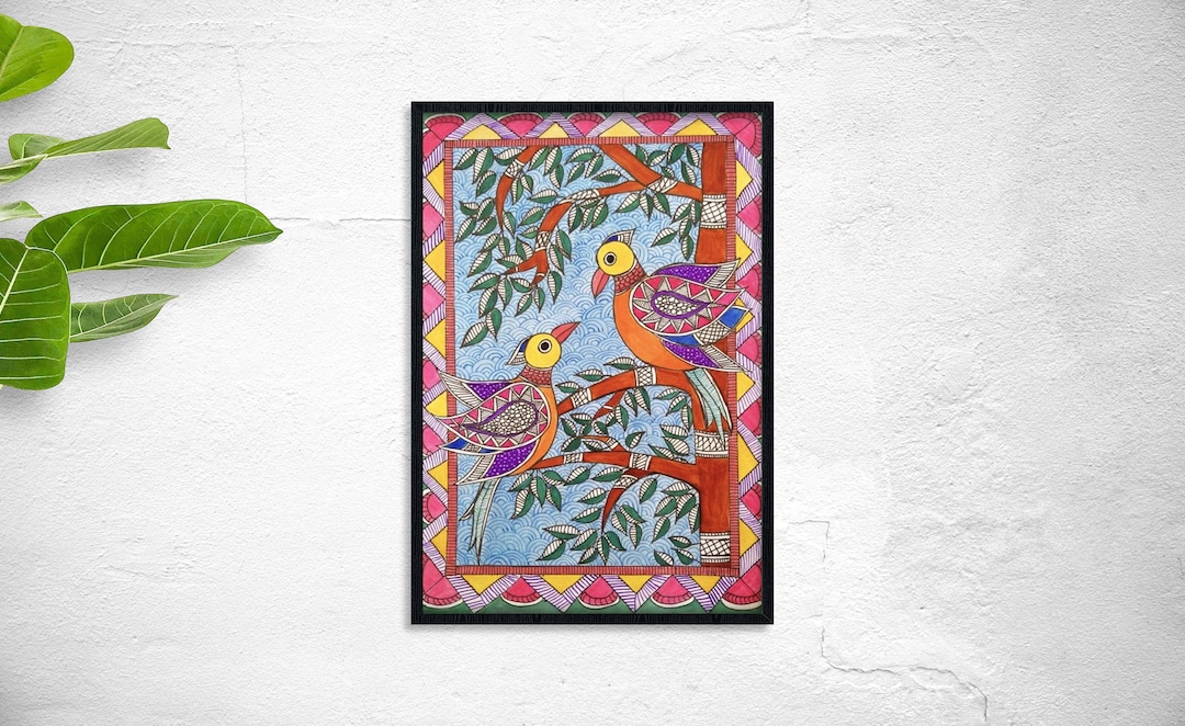 Buy Peacock Madhubani Painting: Indian Folk Art Home Decor Online in ...