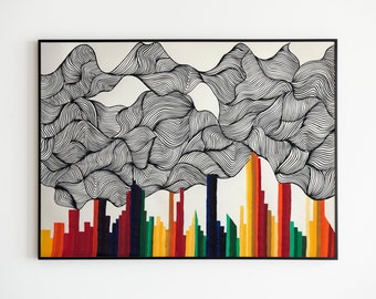 Mid Century Modern Drawing - Etsy