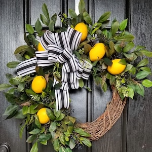 Lemon Wreath, Spring Wreath For Front Door