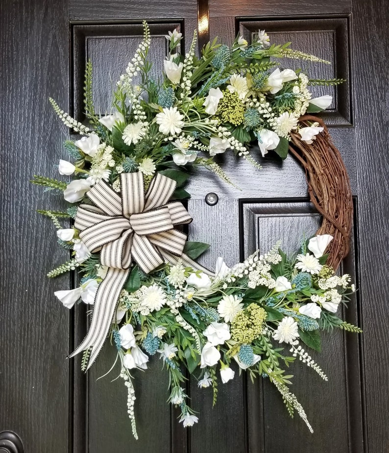 Wreaths For Front Door Year Round Wreath Farmhouse Wreath Etsy