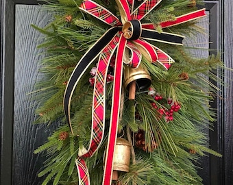 Christmas Wreath, Holiday Wreaths, Winter Front Door Swag