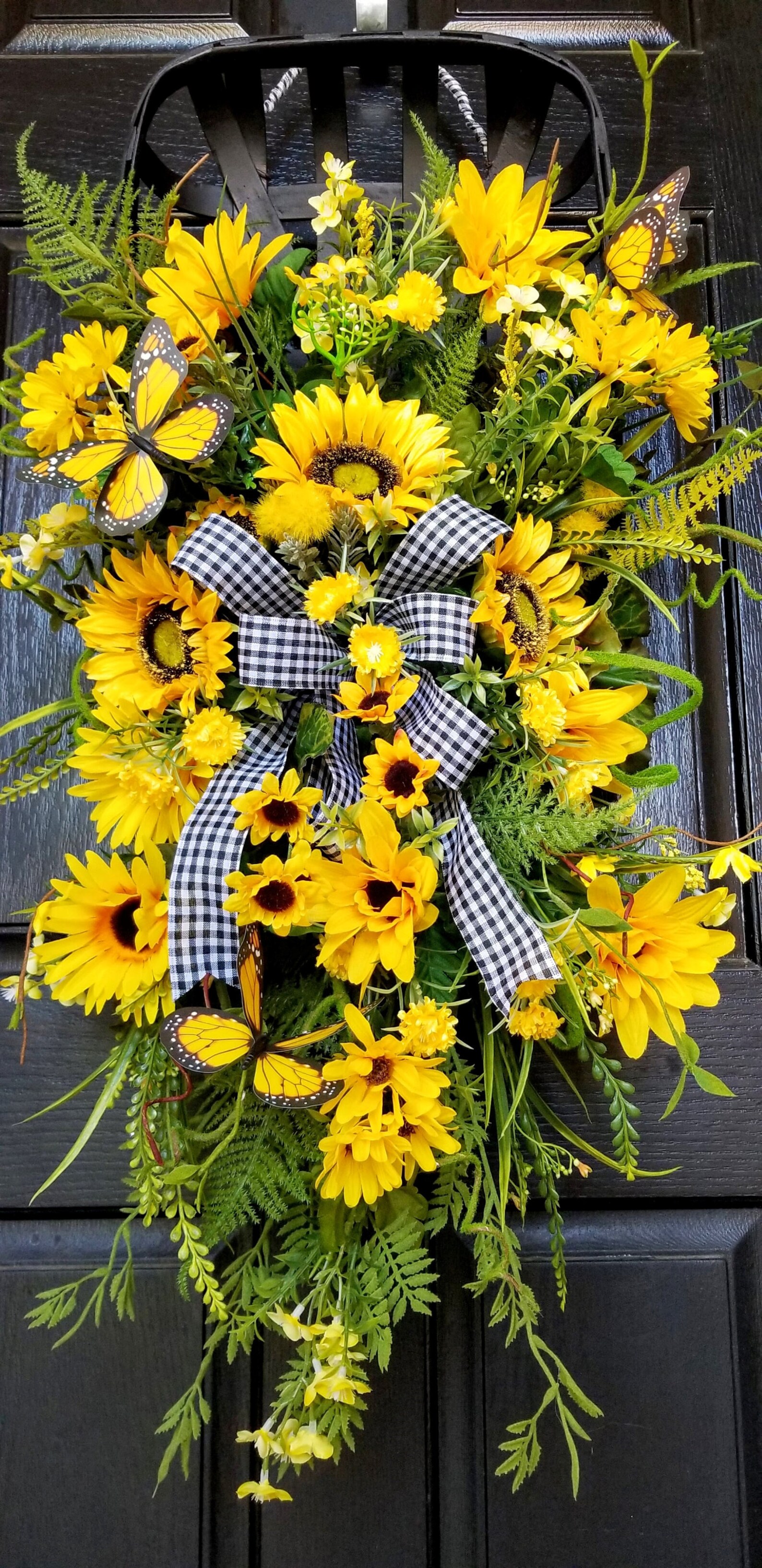 Summer Wreaths for Front Door, Sunflower Door Basket, Farmhouse Decor ...