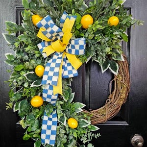 Lemon Wreath, Spring Wreath For Front Door