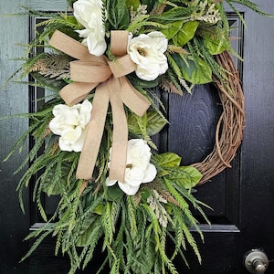 Wreaths for Front Door, Year Round Wreath, Farmhouse Wreath, Rustic Wreath, Magnolia Wreath, Summer Wreath, Spring Wreath, Front Door Wreath