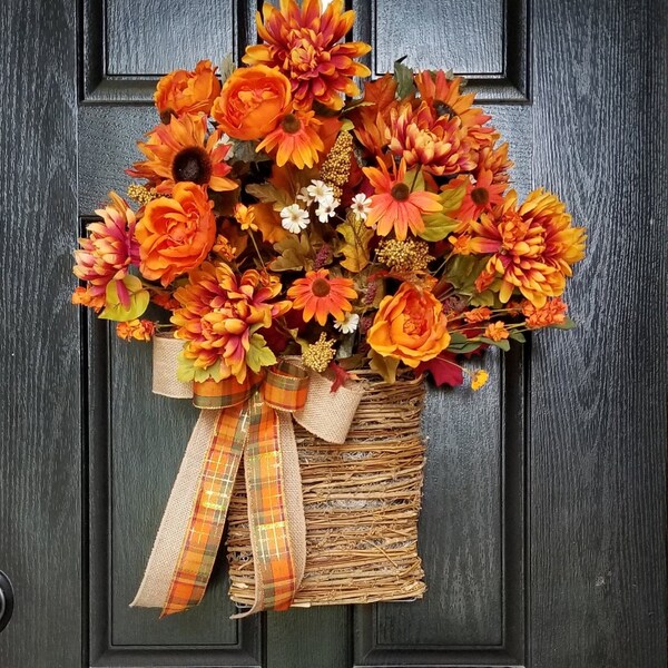 Fall Door Basket Etsy