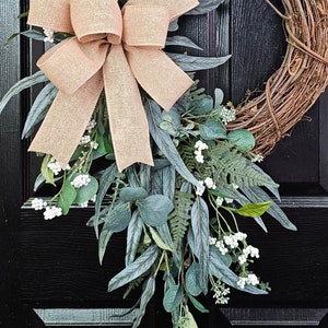 Wreaths for Front Door, Everyday Wreath, Farmhouse Wreath, Rustic Wreath, Greenery Wreath, Summer Wreath, Spring Wreath, Front Door Wreath, image 6