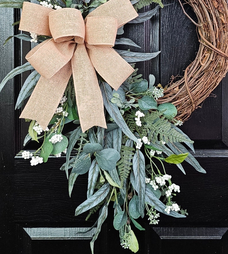 Wreaths for Front Door, Everyday Wreath, Farmhouse Wreath, Rustic Wreath, Greenery Wreath, Summer Wreath, Spring Wreath, Front Door Wreath, image 6