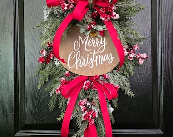 Christmas Wreath, Winter Front Door Decor, Christmas Swag
