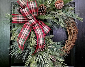Christmas Wreath, Winter Front Door Decor, Holiday Wreaths