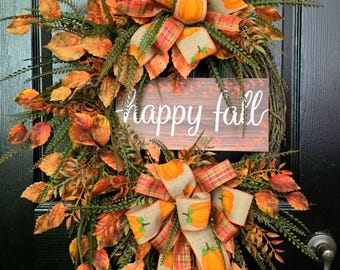 Couronne d'automne, couronnes pour porte d'entrée, décoration d'automne