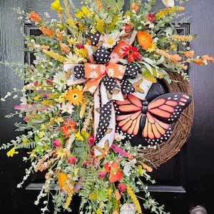 Wreaths for Front Door, Summer Wreath, Farmhouse Wreath, Rustic Wreath, Greenery Wreath, Summer Wreaths, Spring Wreath, Front Door Wreath