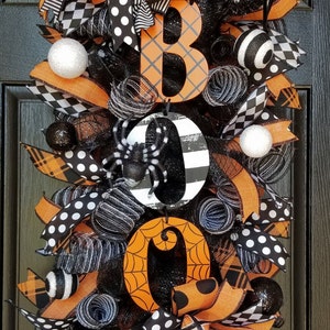 Halloween Wreath,  Halloween Swag, Halloween Wreaths For Front Door, Front Door Wreath, Halloween Decor, Spider Decor, Boo Swag, Boo Wreath