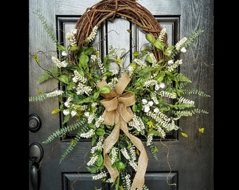 Wreaths for Front Door, Year Round Wreath, Summer Wreath