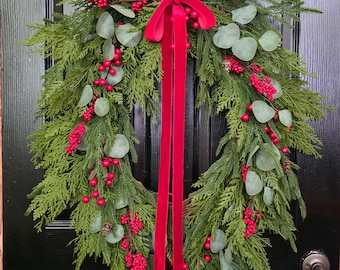 Christmas Wreath, Holiday Wreaths, Winter Front Door Decor