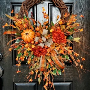 Fall Wreath, Fall Wreaths for Front Door, Front Door Wreath, Hydrangea Wreath