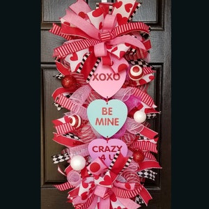Valentine Wreath, Valentines Day Wreath, Valentine Wreaths For Front Door, Valentine Swag, Heart Wreath, Valentine Decor, Heart Decor,