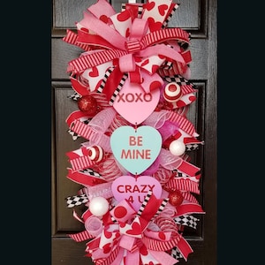 Valentine Wreath, Valentines Day Wreath, Valentine Wreaths For Front Door, Valentine Swag, Heart Wreath, Valentine Decor, Heart Decor,