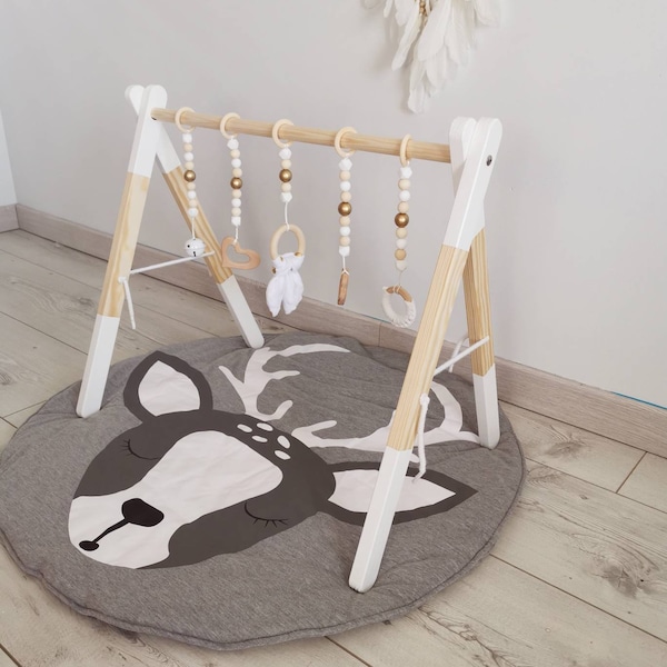 Arche d'éveil en bois /Portique d'éveil en bois personnalisable/babygym/Portique bébé /arche bébé /jouets suspendus/montessori /arche éveil