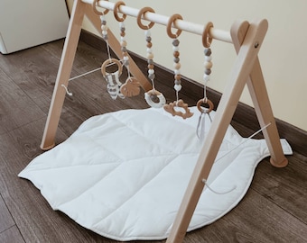 Arche d'éveil en bois /Portique d'éveil en bois personnalisable/babygym/Portique bébé /arche bébé /jouets suspendus/montessori /arche éveil