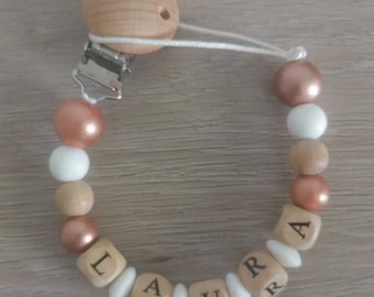 Wooden pacifier clip, pacifier clip/personalized pacifier clip